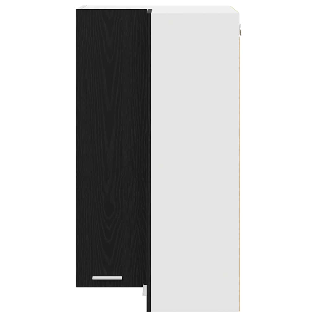 Hängeschrank mit Tür Schwarze Eiche und Weiß 57 x 57 x 100 cm