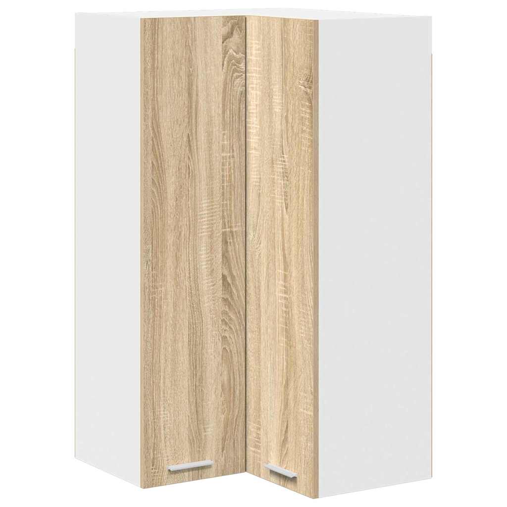 Hängeschrank mit Tür Sonoma-Eiche und Weiß 57 x 57 x 100 cm