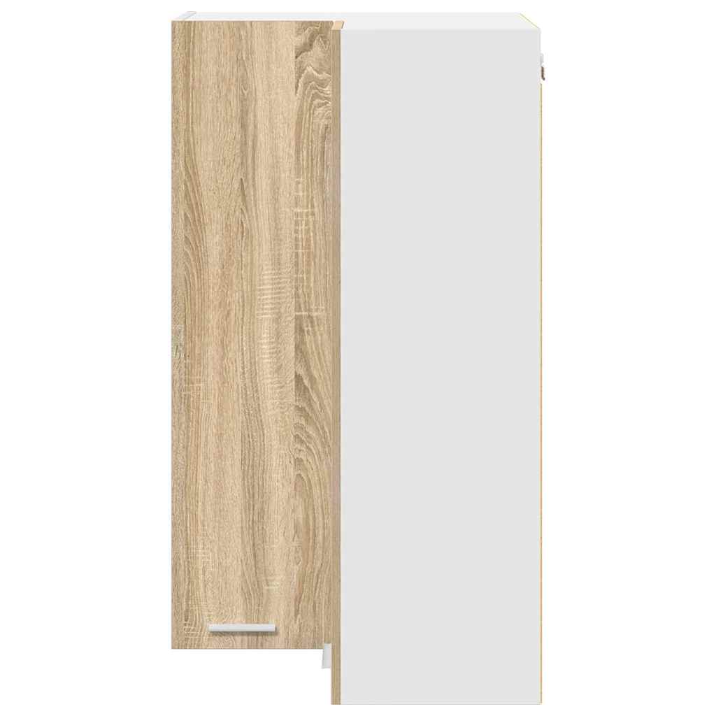 Hängeschrank mit Tür Sonoma-Eiche und Weiß 57 x 57 x 100 cm