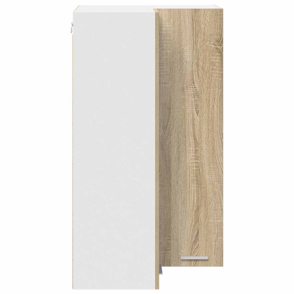 Hängeschrank mit Tür Sonoma-Eiche und Weiß 57 x 57 x 100 cm
