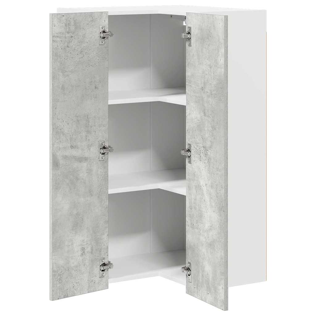 Hängeschrank Betongrau und Weiß 57 x 57 x 100 cm Holzwerkstoff
