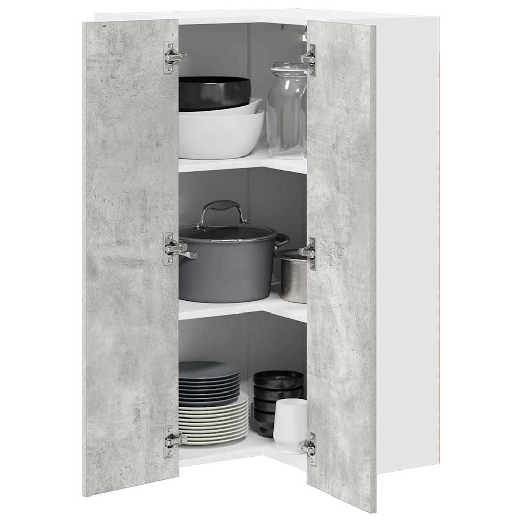 Hängeschrank Betongrau und Weiß 57 x 57 x 100 cm Holzwerkstoff