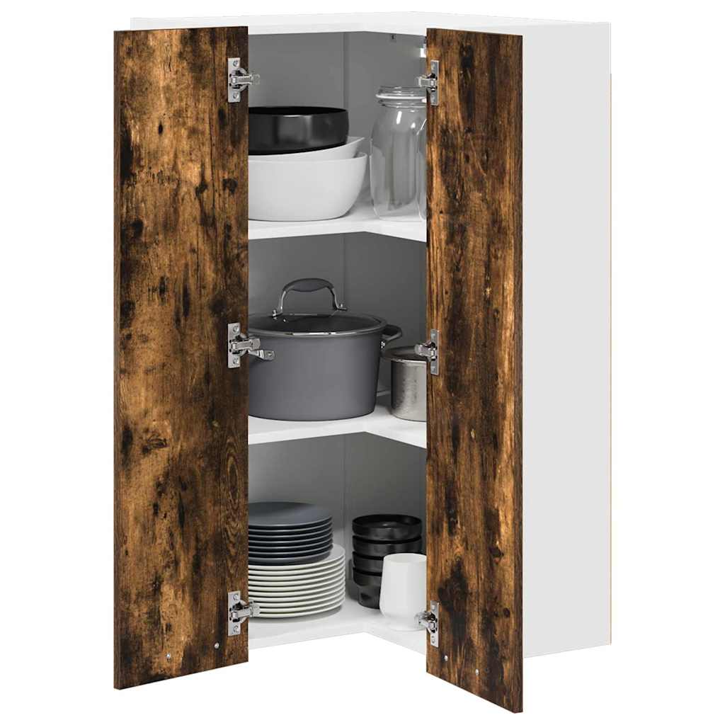 Hängeschrank Geräucherte Eiche und Weiß 57 x 57 x 100 cm
