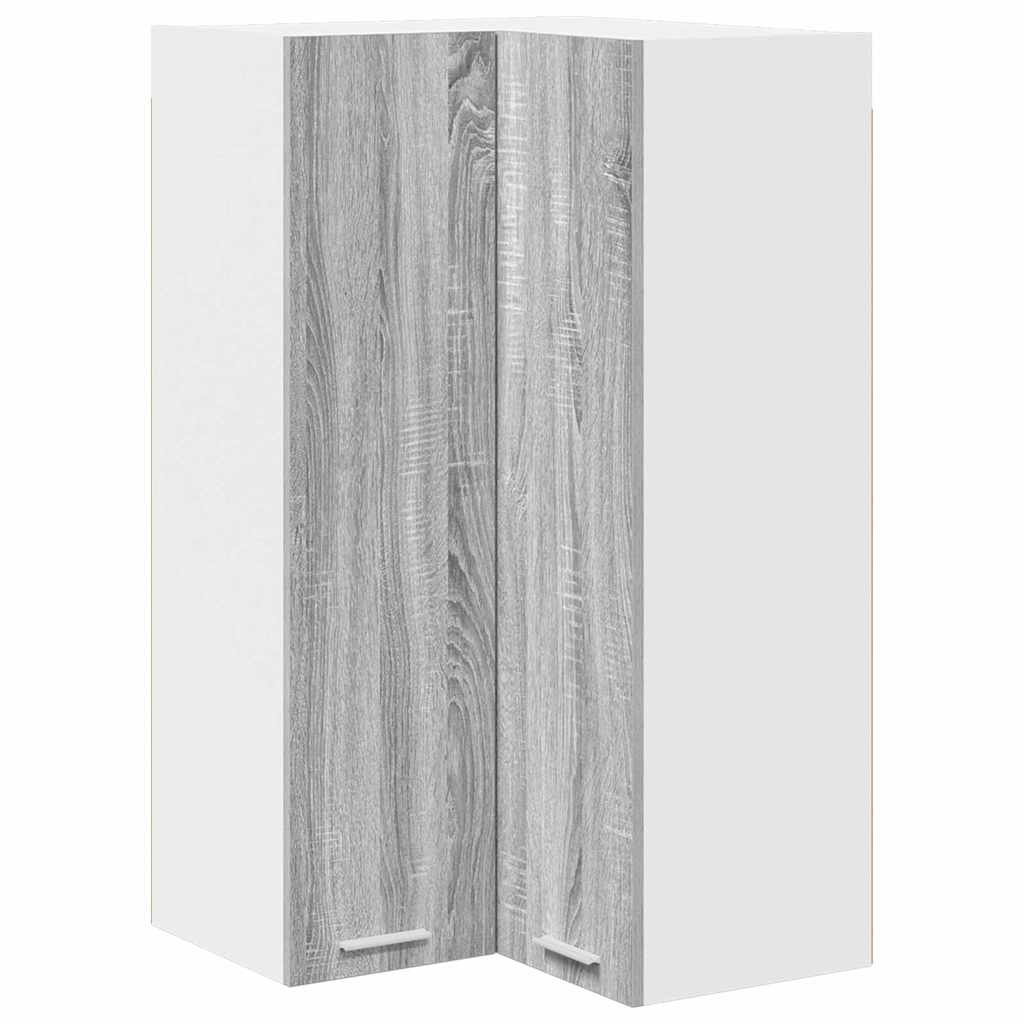 Hängeschrank mit Speicher Grau Sonoma und Weiß 57 x 57 x 100 cm