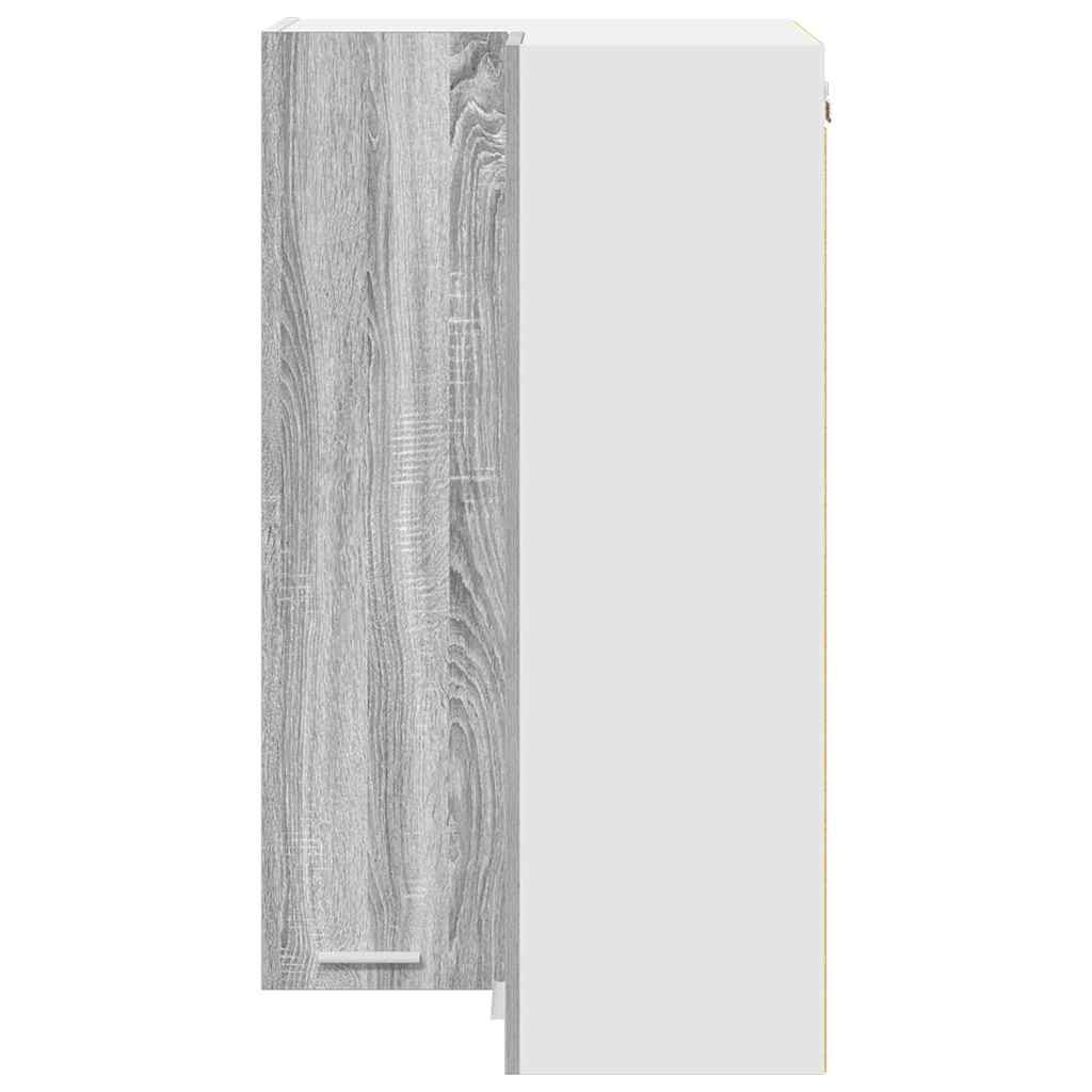 Hängeschrank mit Speicher Grau Sonoma und Weiß 57 x 57 x 100 cm