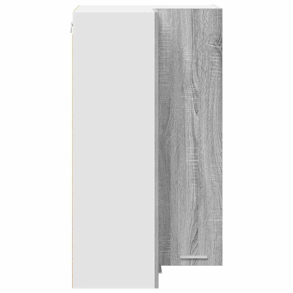 Hängeschrank mit Speicher Grau Sonoma und Weiß 57 x 57 x 100 cm