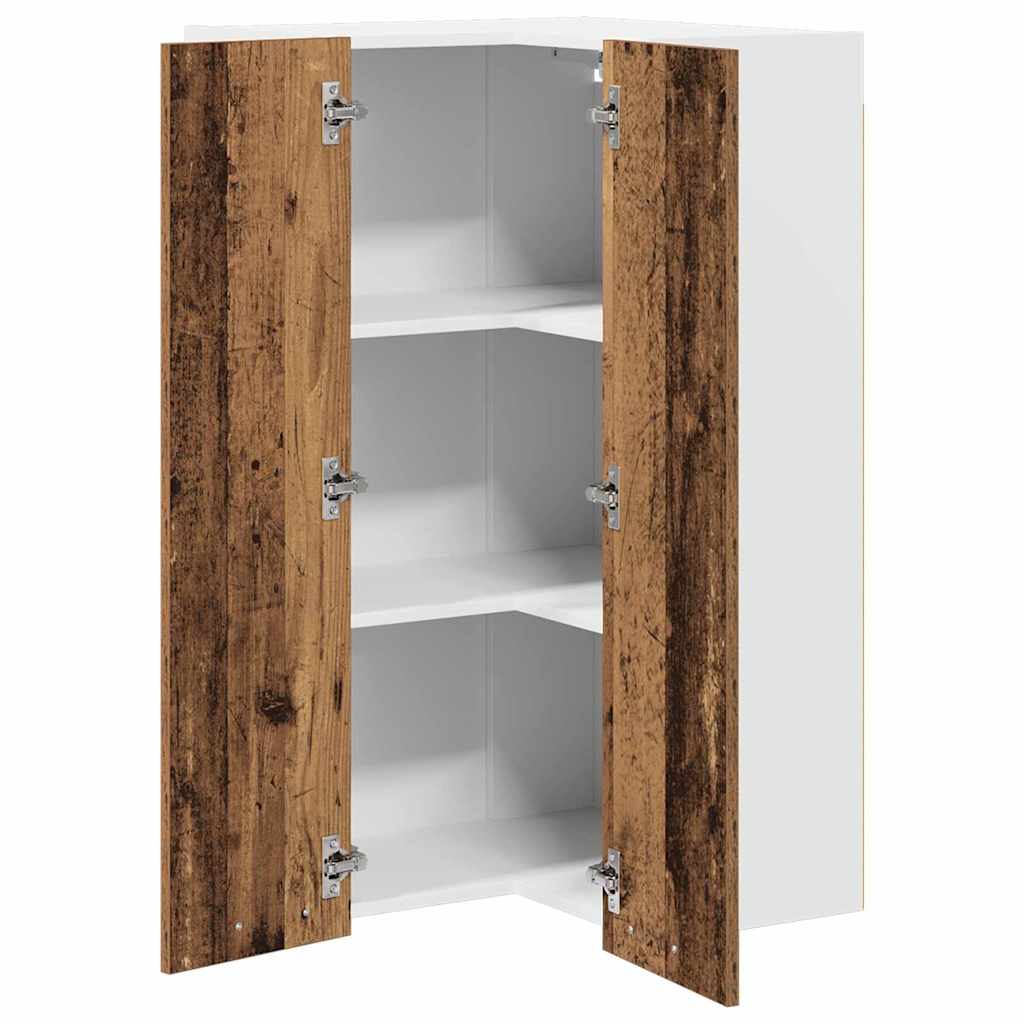 Hängeschrank Altes Holz und Weiß 57 x 57 x 100 cm Holzwerkstoff