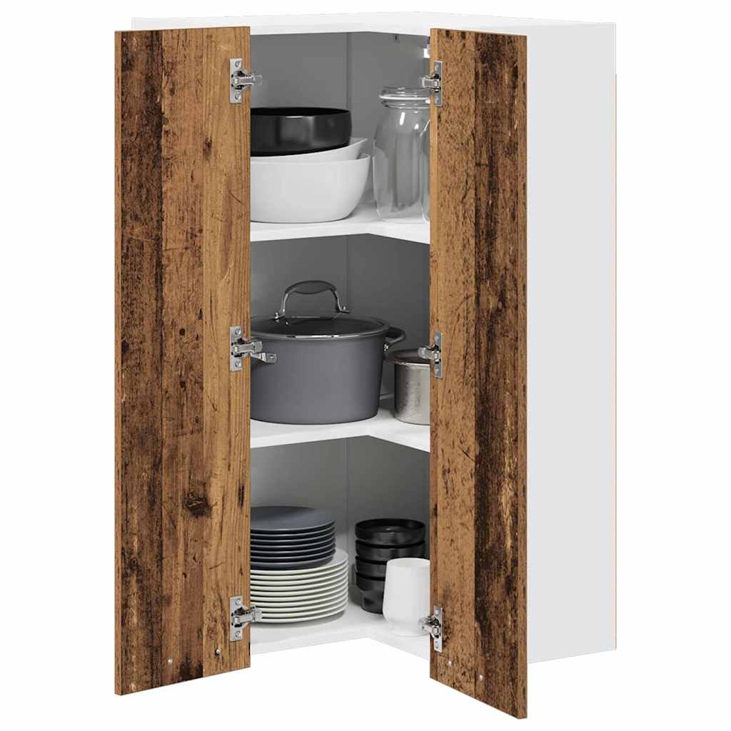 Hängeschrank Altes Holz und Weiß 57 x 57 x 100 cm Holzwerkstoff