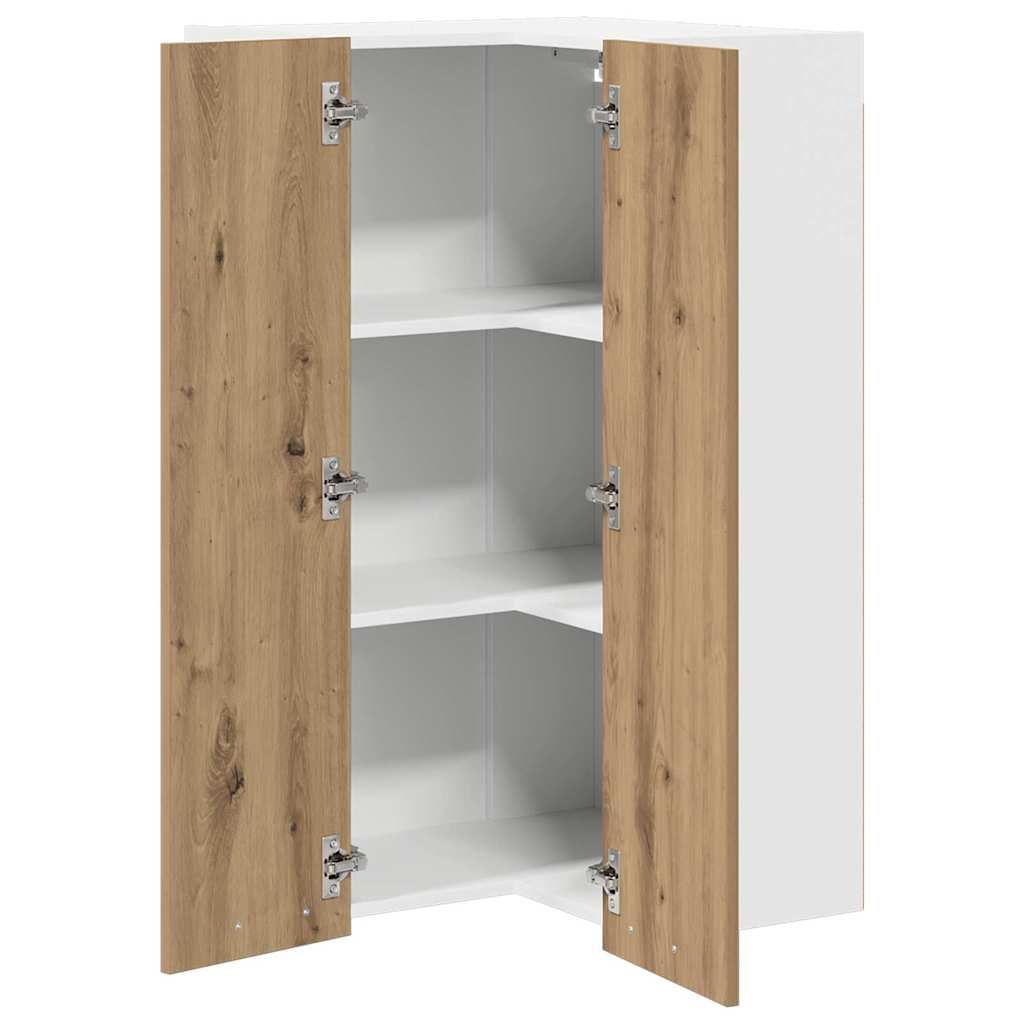 Hängeschrank mit Tür Artisan-Eiche und Weiß 57 x 57 x 100 cm
