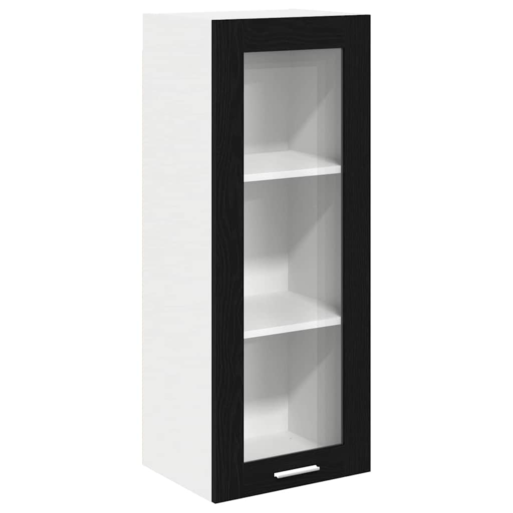 Hängeschrank mit Speicher Schwarz Eichen-Optik 40 x 31 x 100 cm