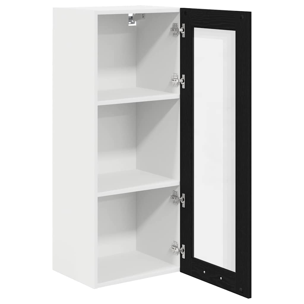 Hängeschrank mit Speicher Schwarz Eichen-Optik 40 x 31 x 100 cm