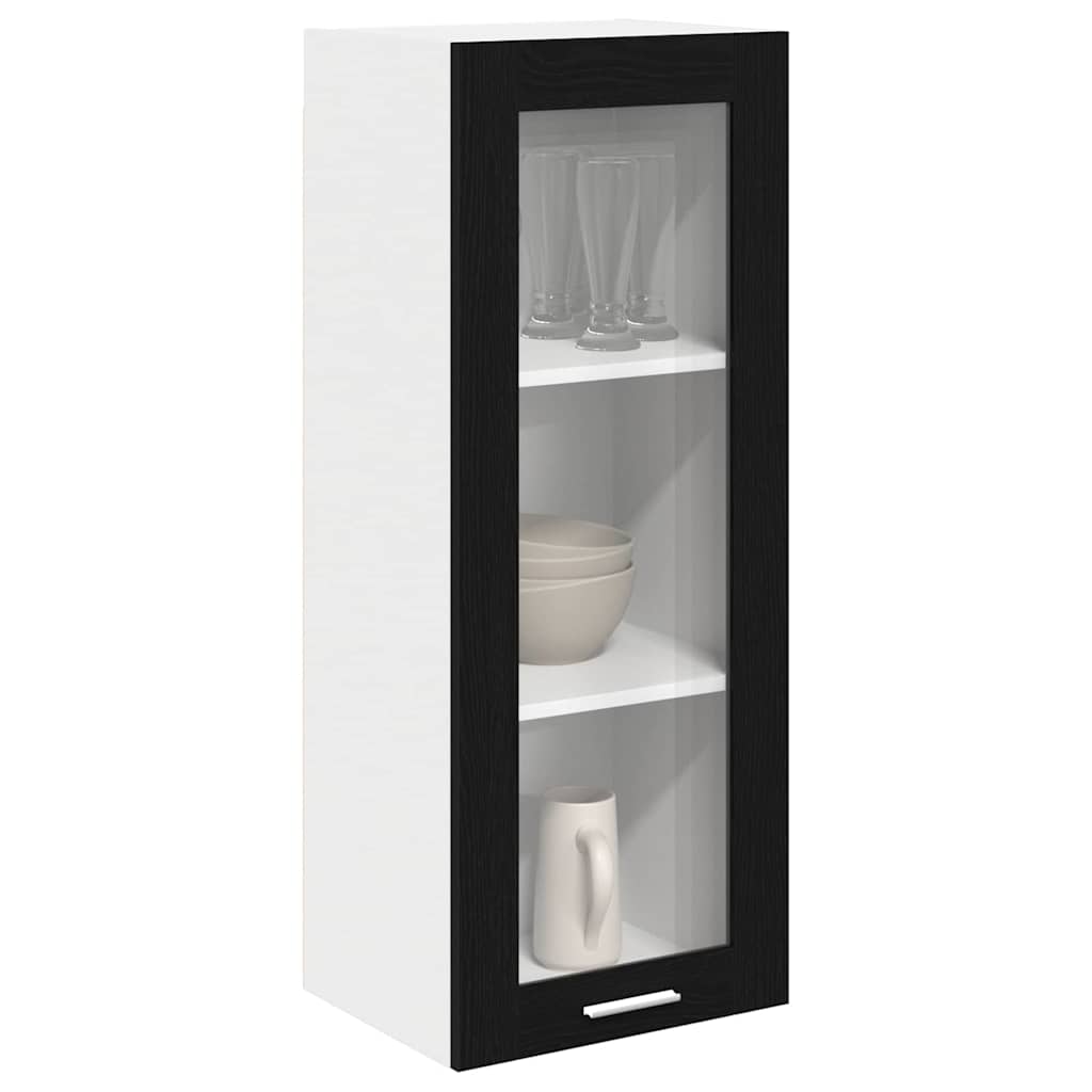 Hängeschrank mit Speicher Schwarz Eichen-Optik 40 x 31 x 100 cm