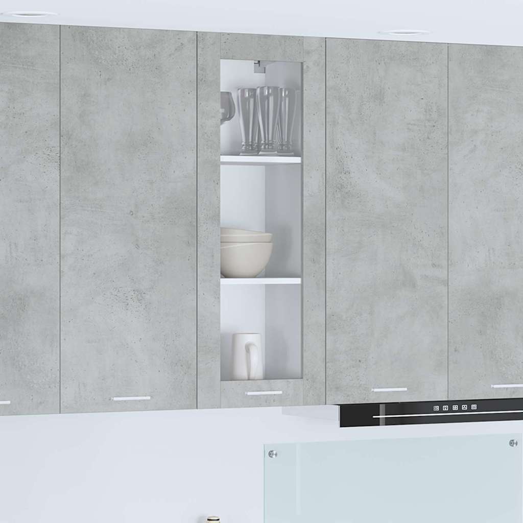 Hängeschrank mit Tür Beton Grau 40 x 31 x 100 cm Holzwerkstoff