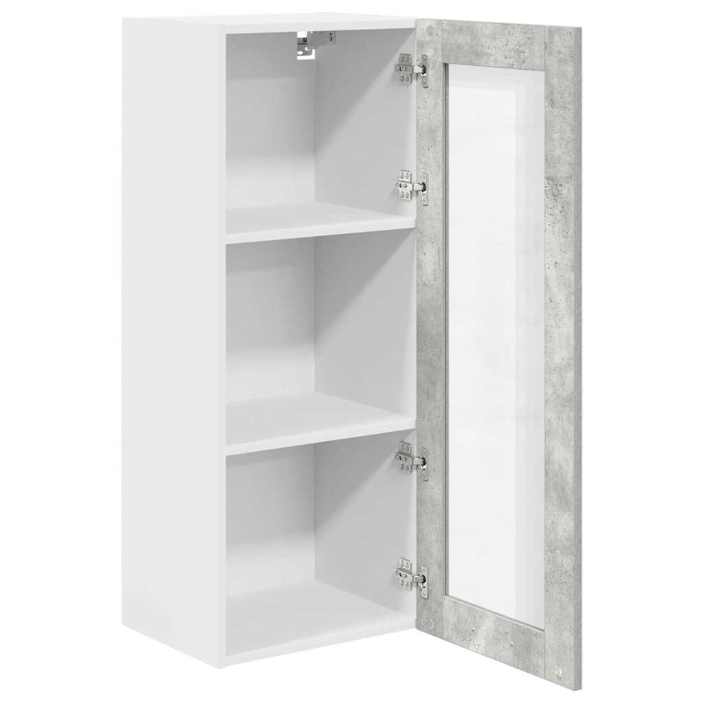 Hängeschrank mit Tür Beton Grau 40 x 31 x 100 cm Holzwerkstoff