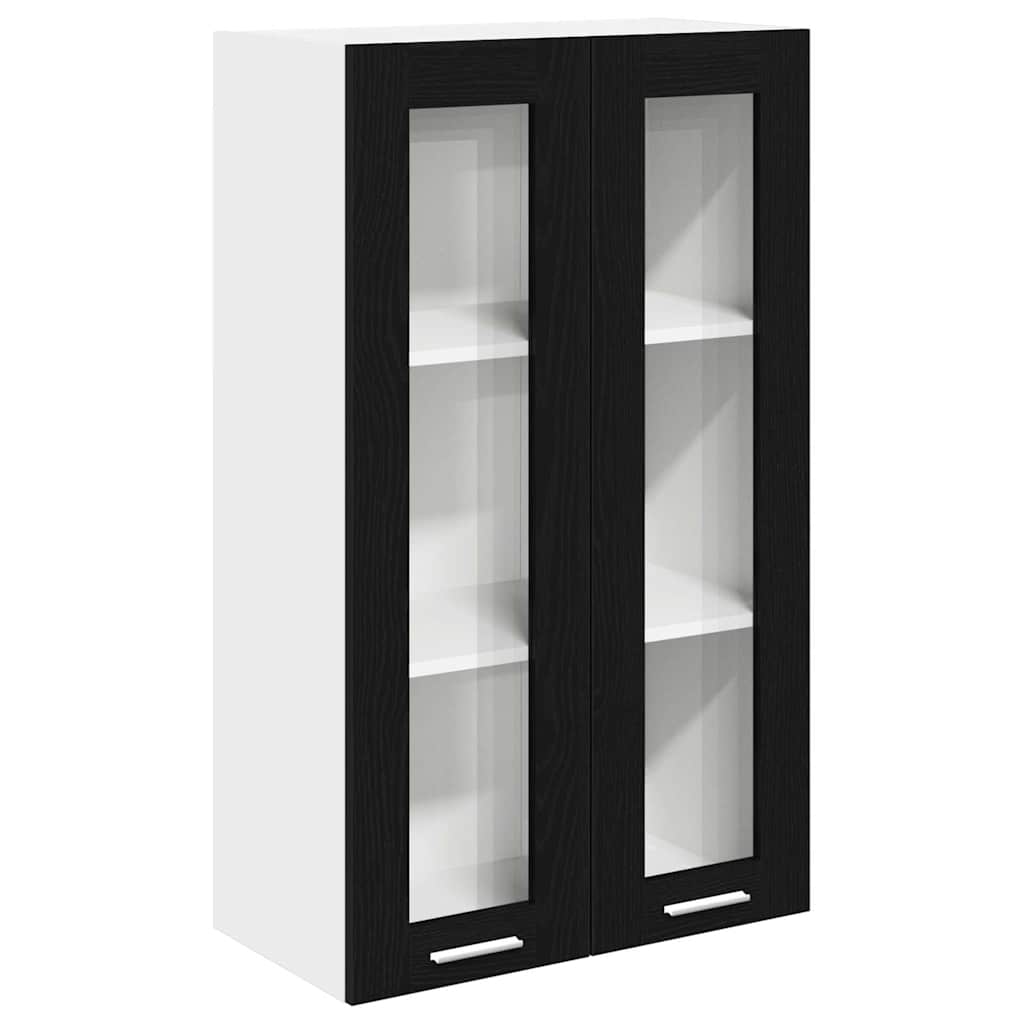 Hängeschrank mit Tür Riga Schwarz Eichen-Optik 60 x 31 x 100 cm