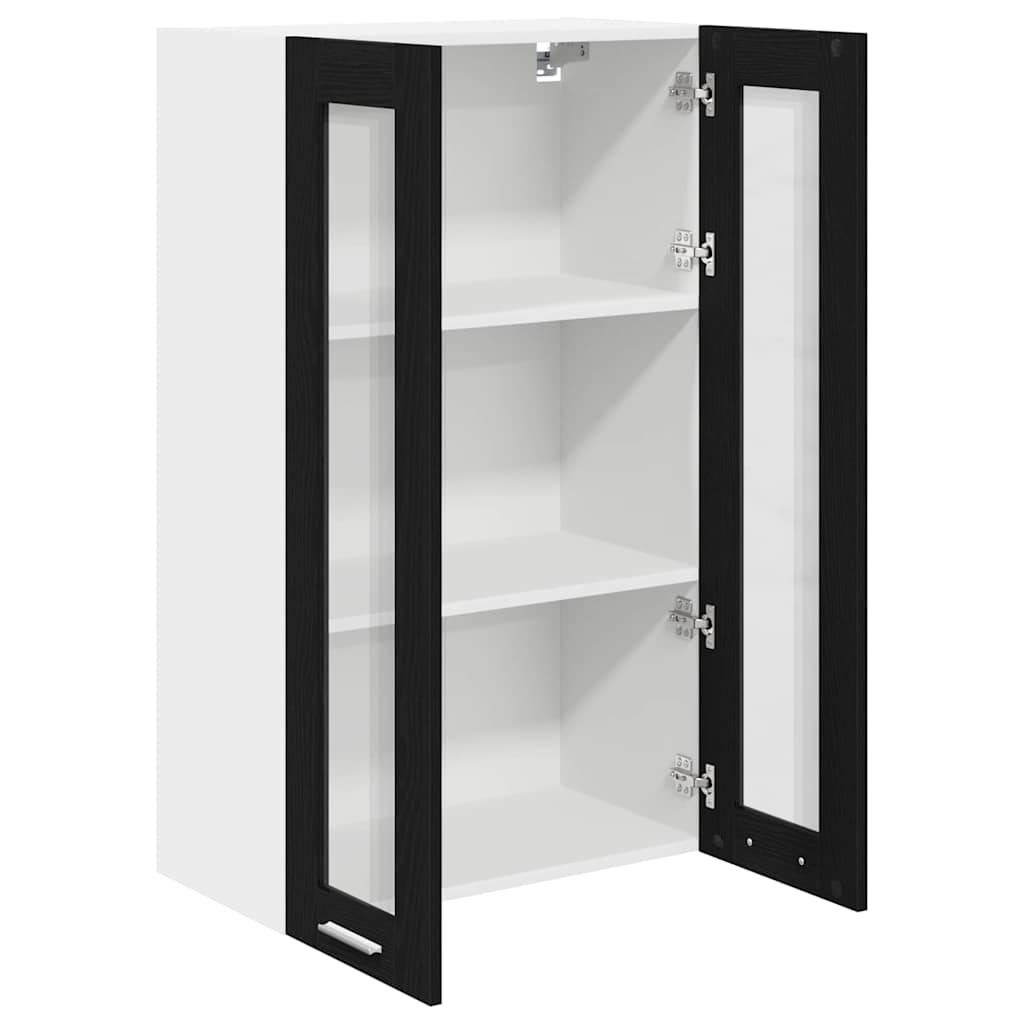 Hängeschrank mit Tür Riga Schwarz Eichen-Optik 60 x 31 x 100 cm