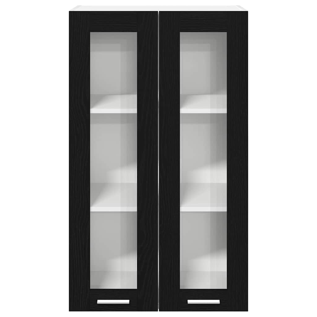Hängeschrank mit Tür Riga Schwarz Eichen-Optik 60 x 31 x 100 cm