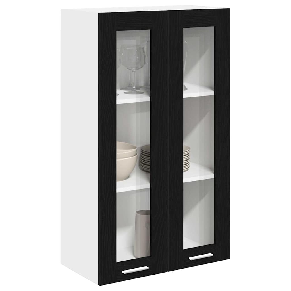 Hängeschrank mit Tür Riga Schwarz Eichen-Optik 60 x 31 x 100 cm
