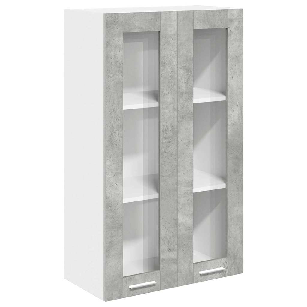 Hängeschrank mit Tür Beton Grau 60 x 31 x 100 cm Holzwerkstoff