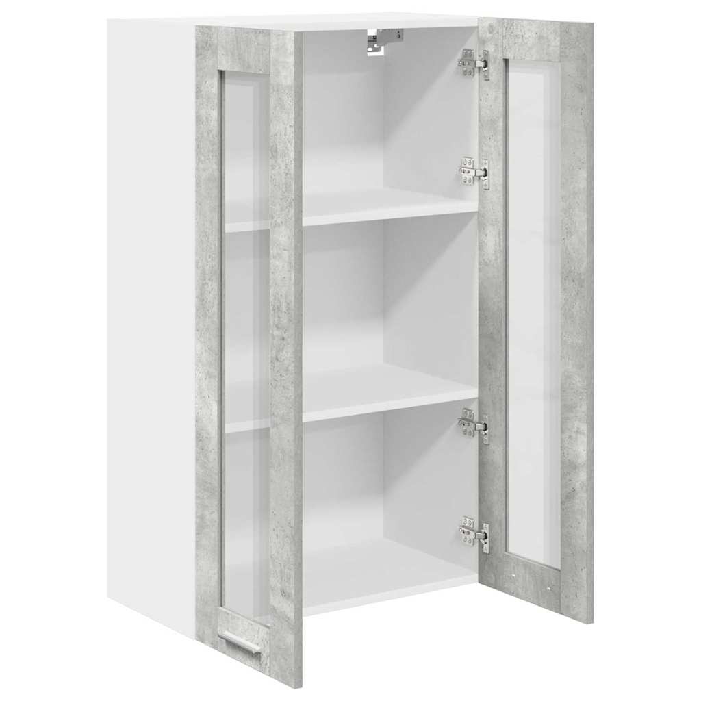 Hängeschrank mit Tür Beton Grau 60 x 31 x 100 cm Holzwerkstoff