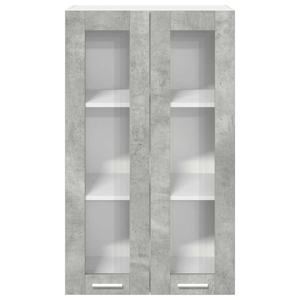 Hängeschrank mit Tür Beton Grau 60 x 31 x 100 cm Holzwerkstoff