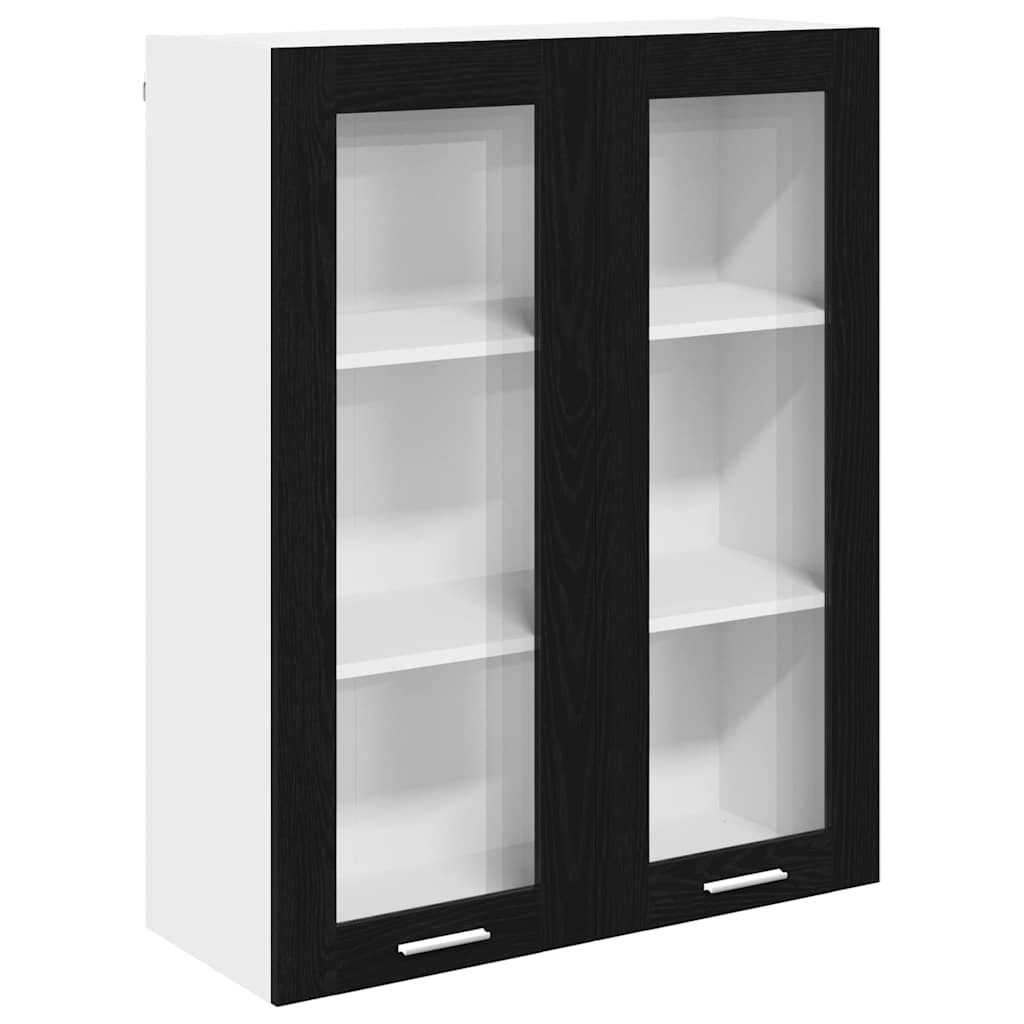 Hängeschrank mit Speicher Schwarz Eichen-Optik 80 x 31 x 100 cm