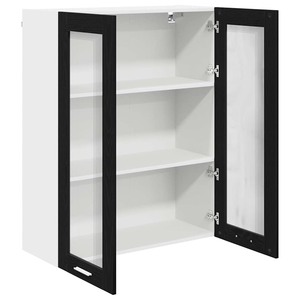 Hängeschrank mit Speicher Schwarz Eichen-Optik 80 x 31 x 100 cm