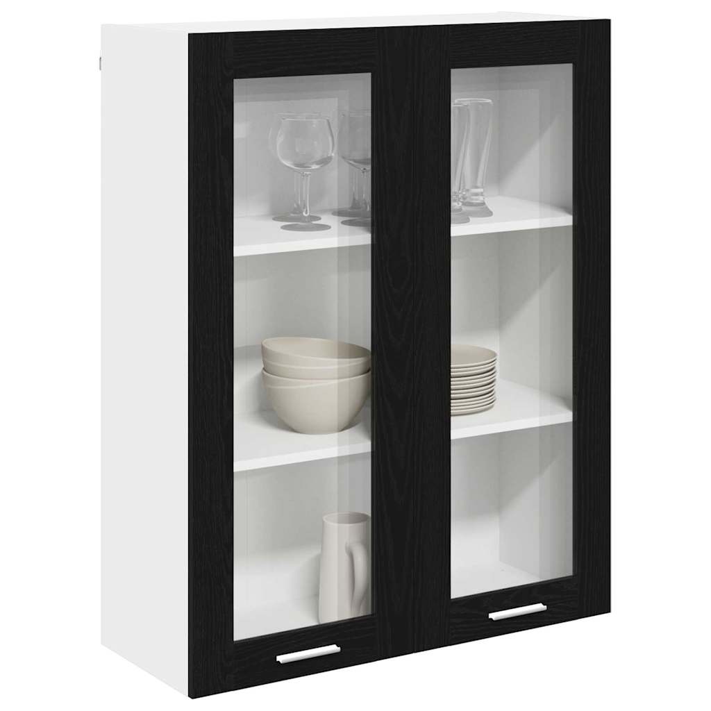 Hängeschrank mit Speicher Schwarz Eichen-Optik 80 x 31 x 100 cm