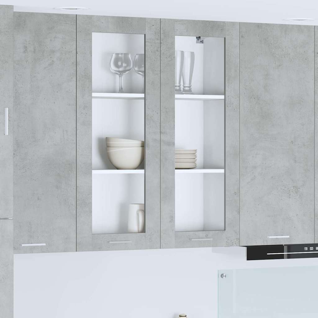 Hängeschrank mit Tür Beton Grau 80 x 31 x 100 cm Holzwerkstoff