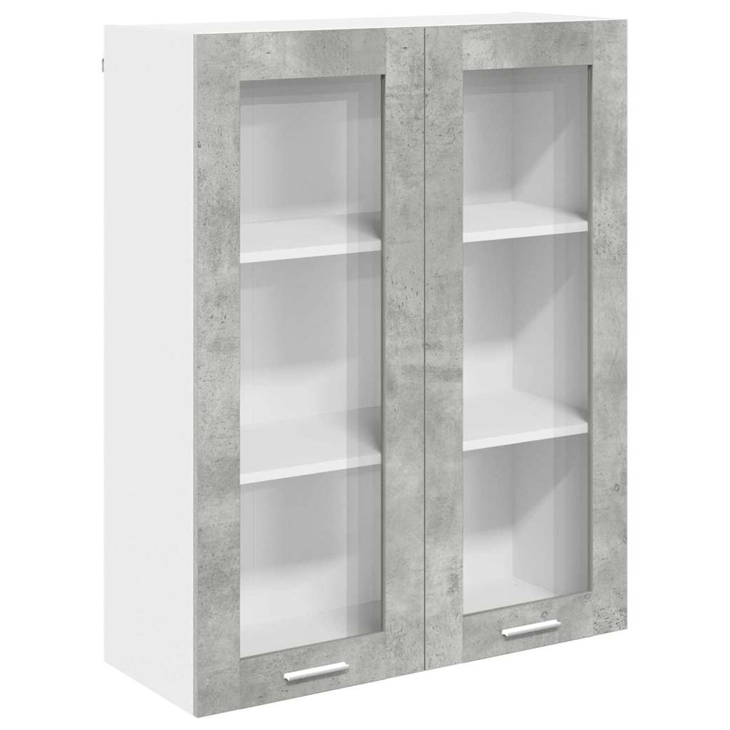 Hängeschrank mit Tür Beton Grau 80 x 31 x 100 cm Holzwerkstoff