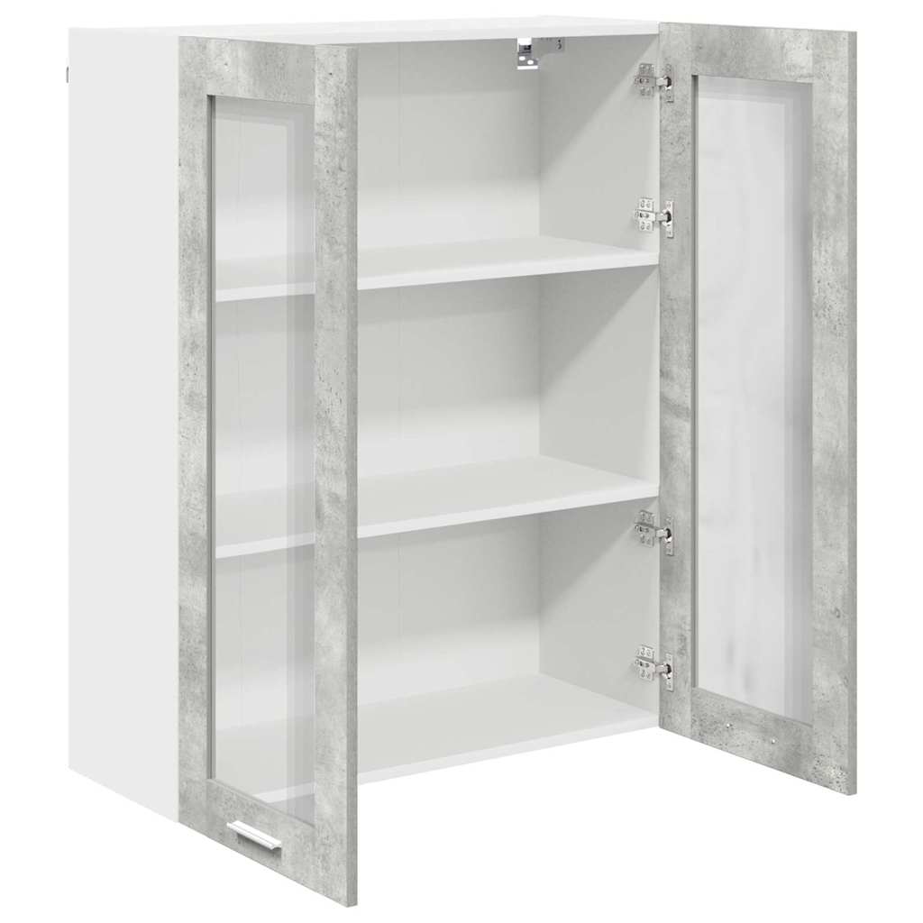 Hängeschrank mit Tür Beton Grau 80 x 31 x 100 cm Holzwerkstoff