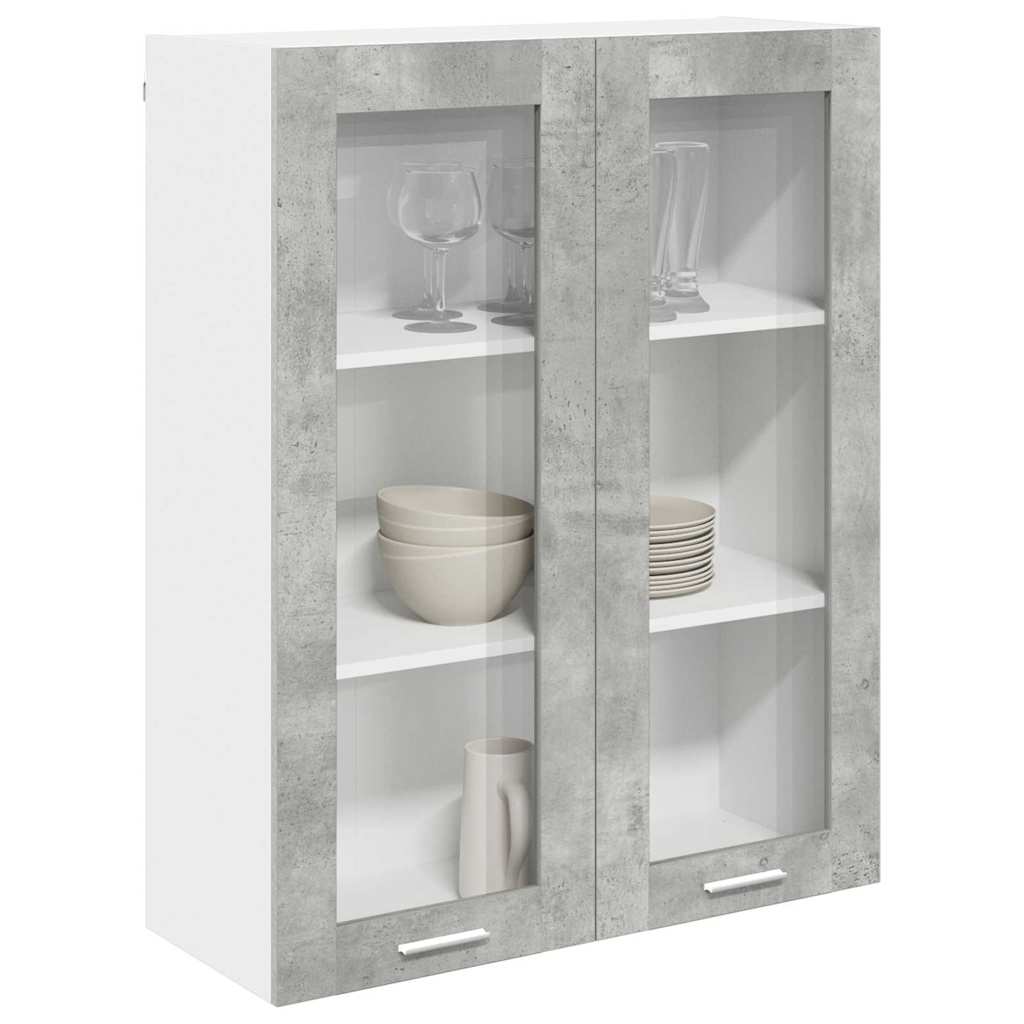 Hängeschrank mit Tür Beton Grau 80 x 31 x 100 cm Holzwerkstoff