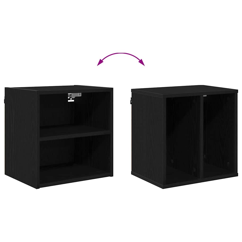 Hängeschrank Schwarz Eichen-Optik 40 x 29,5 x 40 cm