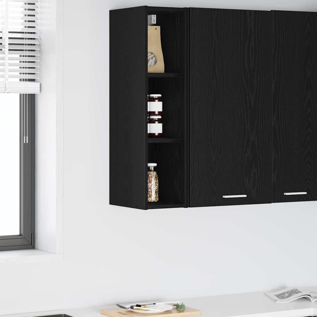 Hängeschrank Schwarz Eichen-Optik 20 x 29,5 x 80 cm