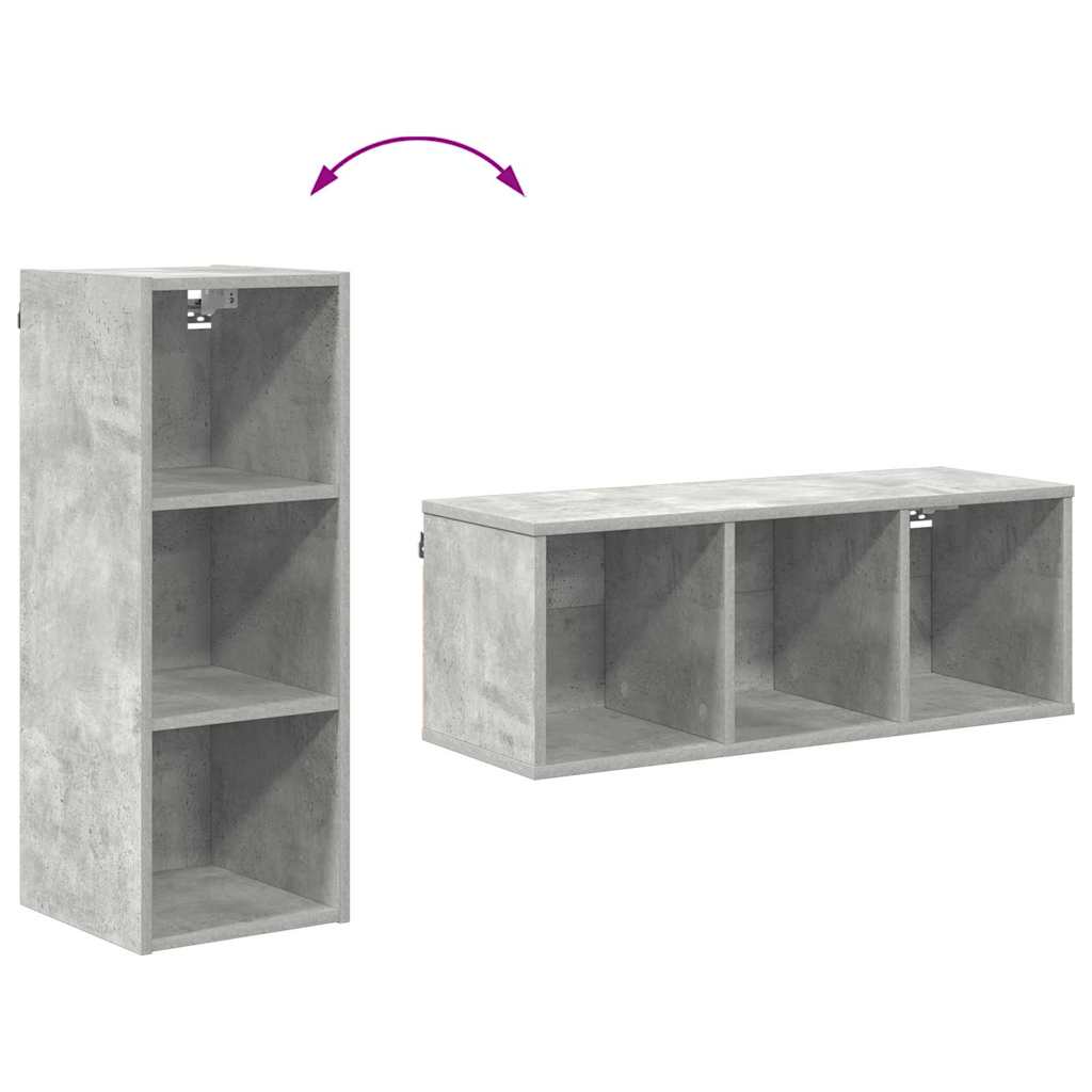 Hängeschrank Beton Grau 30 x 29,5 x 80 cm Holzwerkstoff