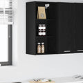 Hängeschrank Schwarz Eichen-Optik 40 x 29,5 x 80 cm
