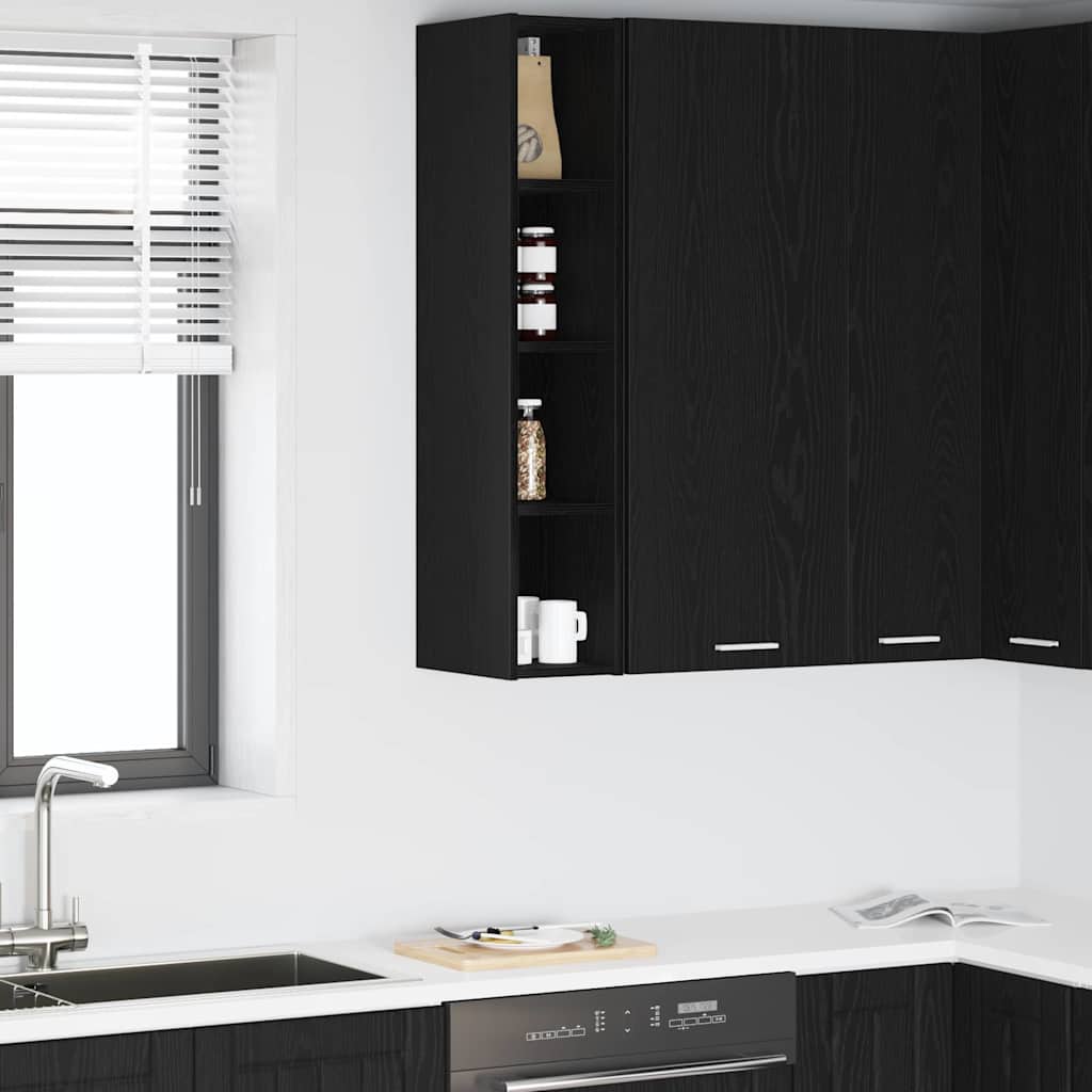 Hängeschrank Schwarz Eichen-Optik 20 x 29,5 x 100 cm