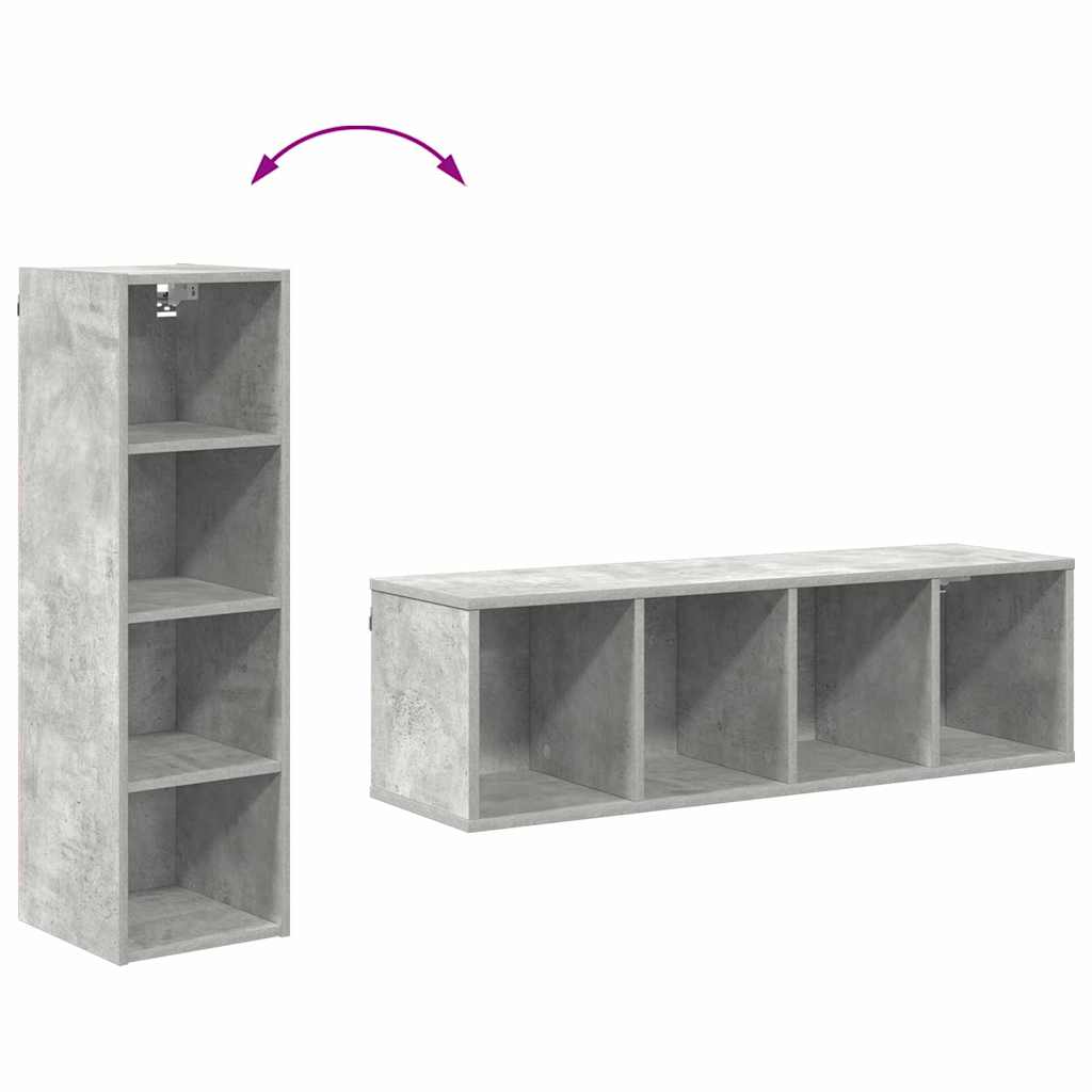 Hängeschrank Beton Grau 30 x 29,5 x 100 cm Holzwerkstoff