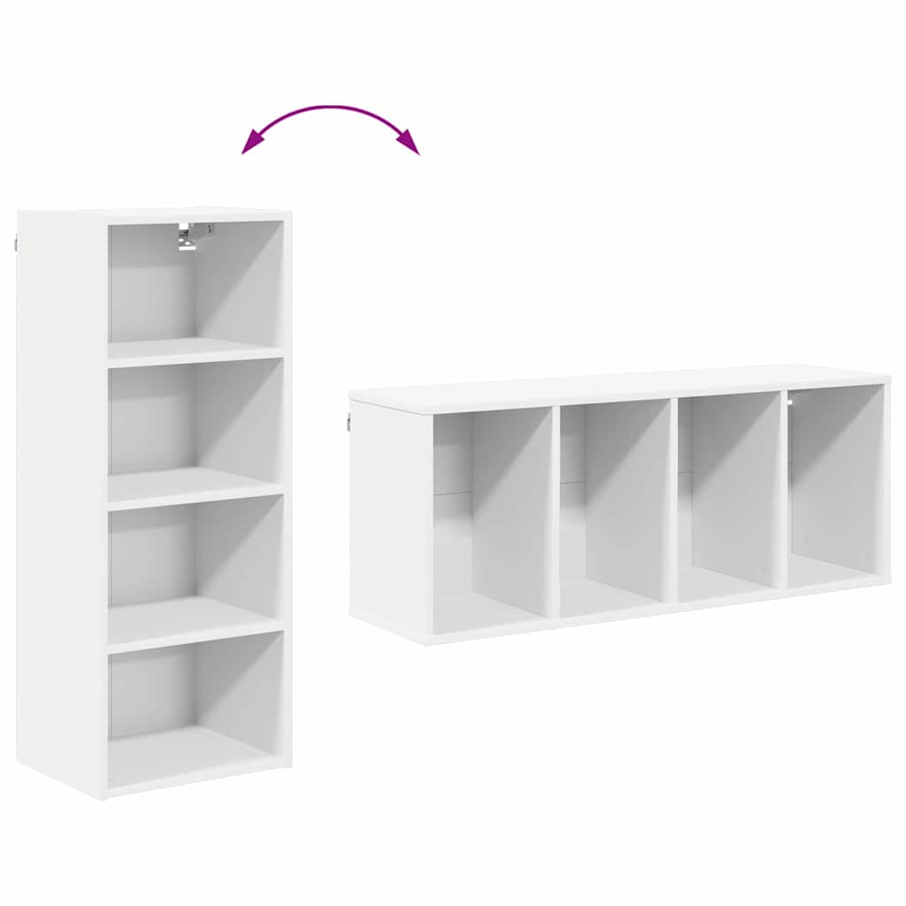 Hängeschrank mit Speicher Weiß 40 x 29,5 x 100 cm Holzwerkstoff