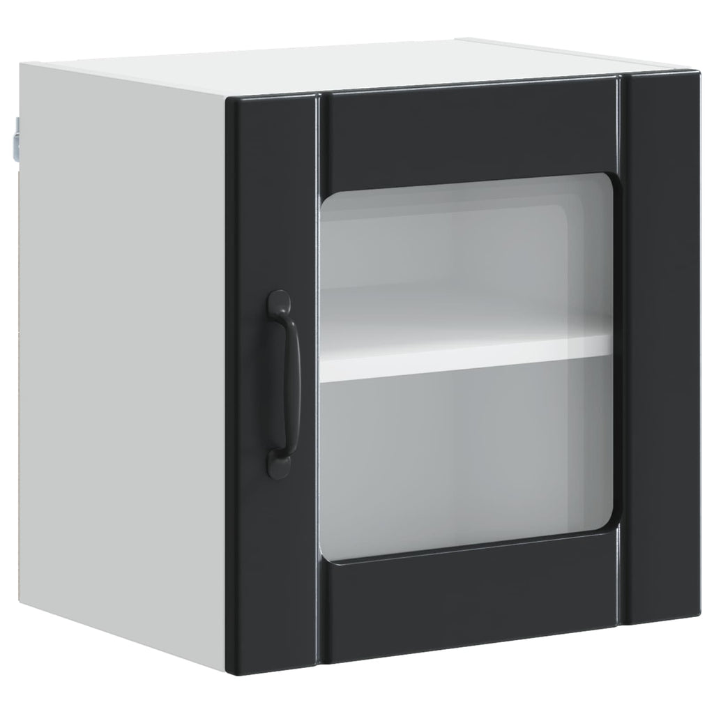 Wandglas-Schrank LUCCA 2 pcs Schwarz 40 x 31 x 40 cm