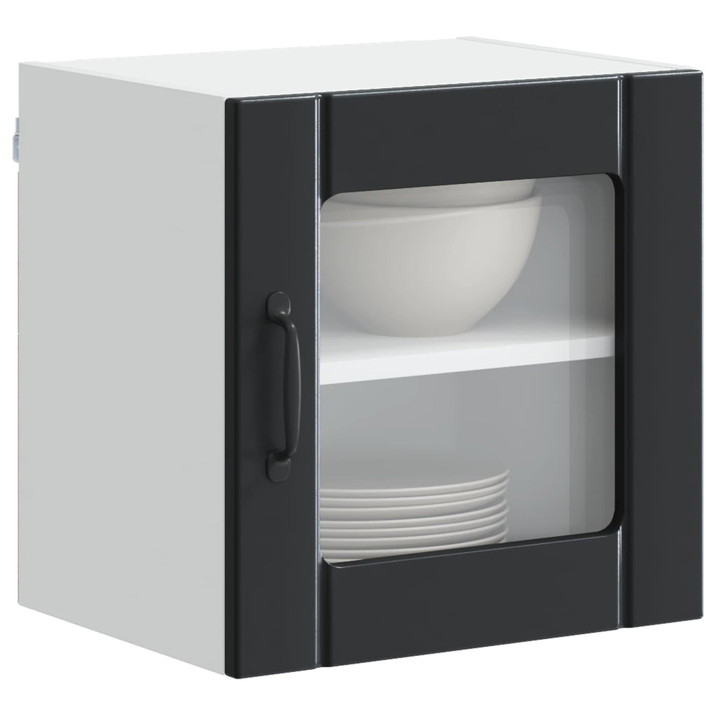 Wandglas-Schrank LUCCA 2 pcs Schwarz 40 x 31 x 40 cm