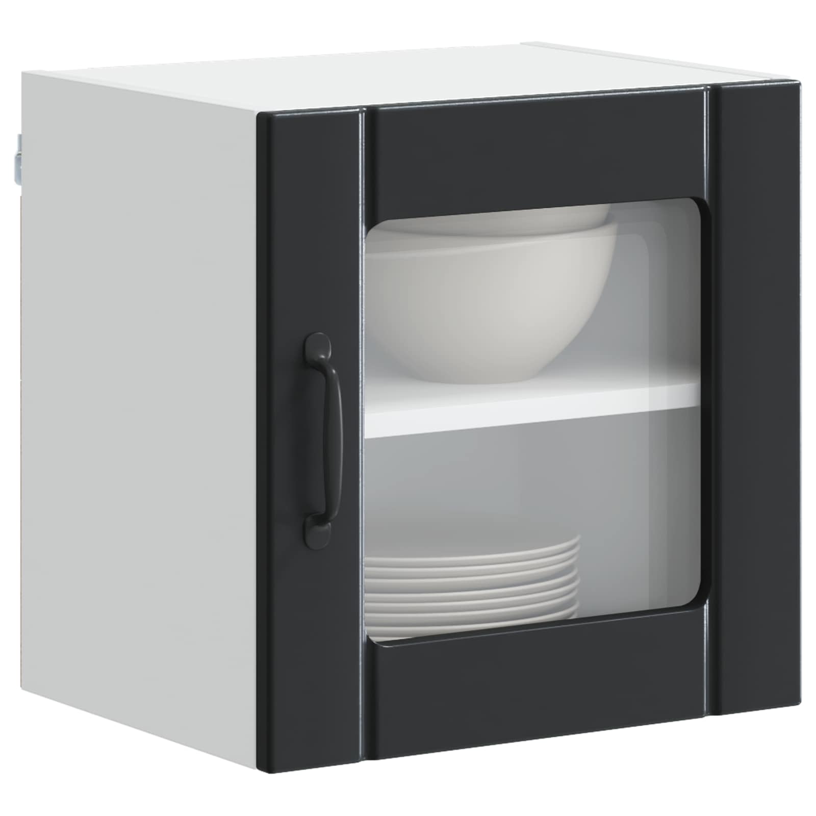 Wandglas-Schrank LUCCA 2 pcs Schwarz 40 x 31 x 40 cm