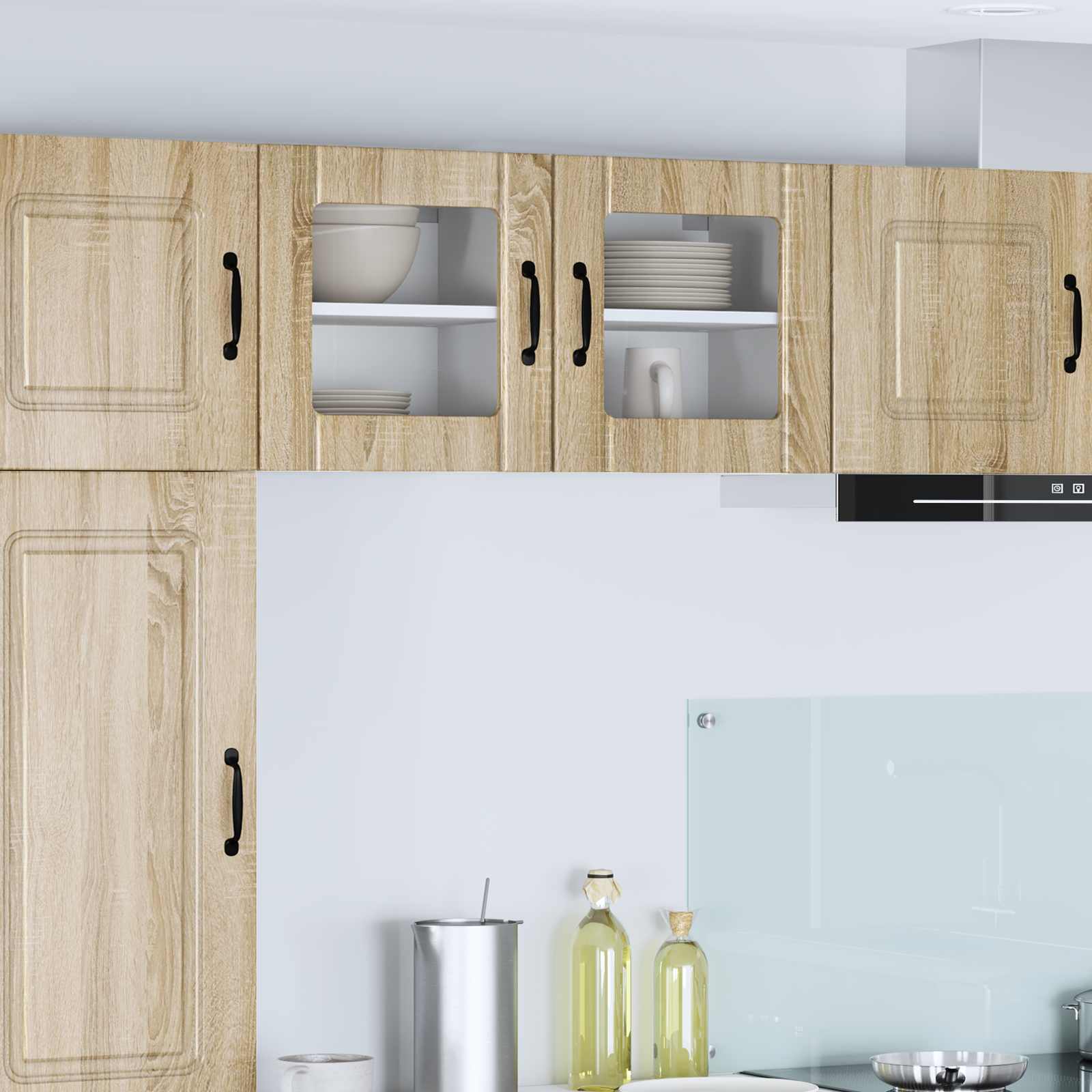 Wandglas-Schrank LUCCA 2 pcs Sonoma-Eiche 40 x 31 x 40 cm