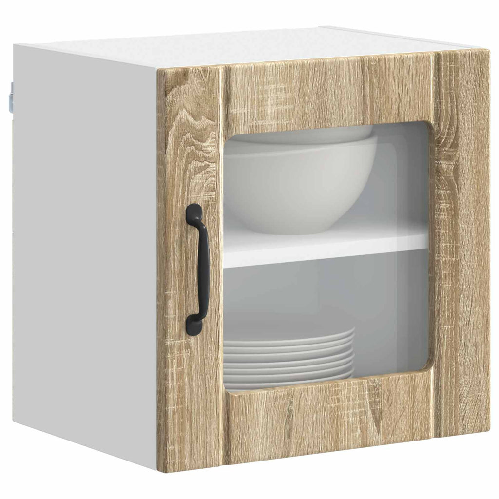 Wandglas-Schrank LUCCA 2 pcs Sonoma-Eiche 40 x 31 x 40 cm