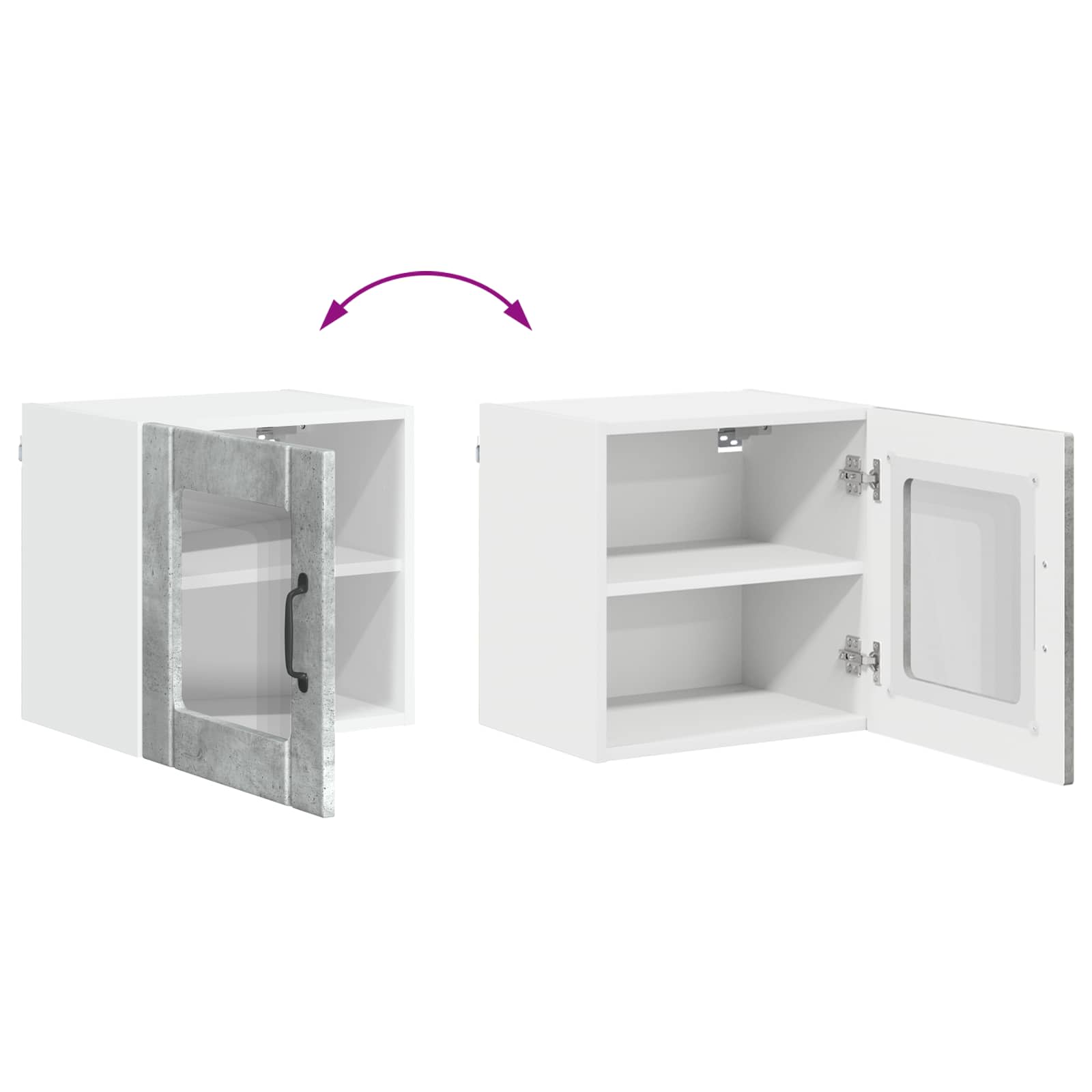 Wandglas-Schrank LUCCA Betongrau 40 x 31 x 40 cm Holzwerkstoff