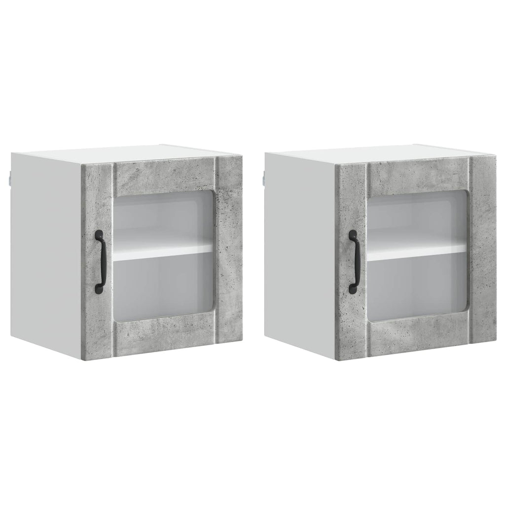 Wandglas-Schrank LUCCA 2 pcs Betongrau 40 x 31 x 40 cm