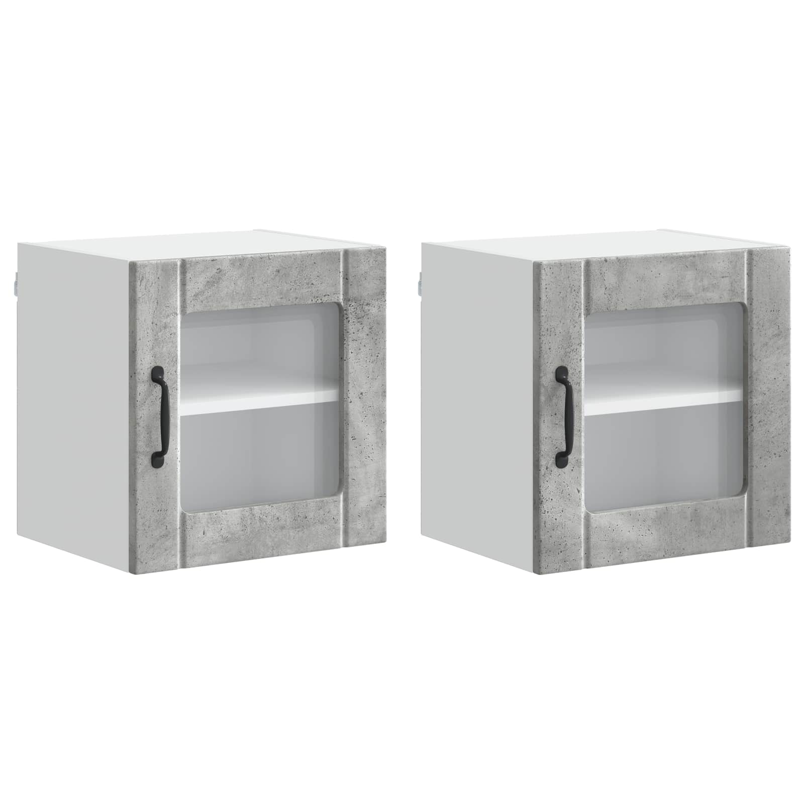 Wandglas-Schrank LUCCA 2 pcs Betongrau 40 x 31 x 40 cm