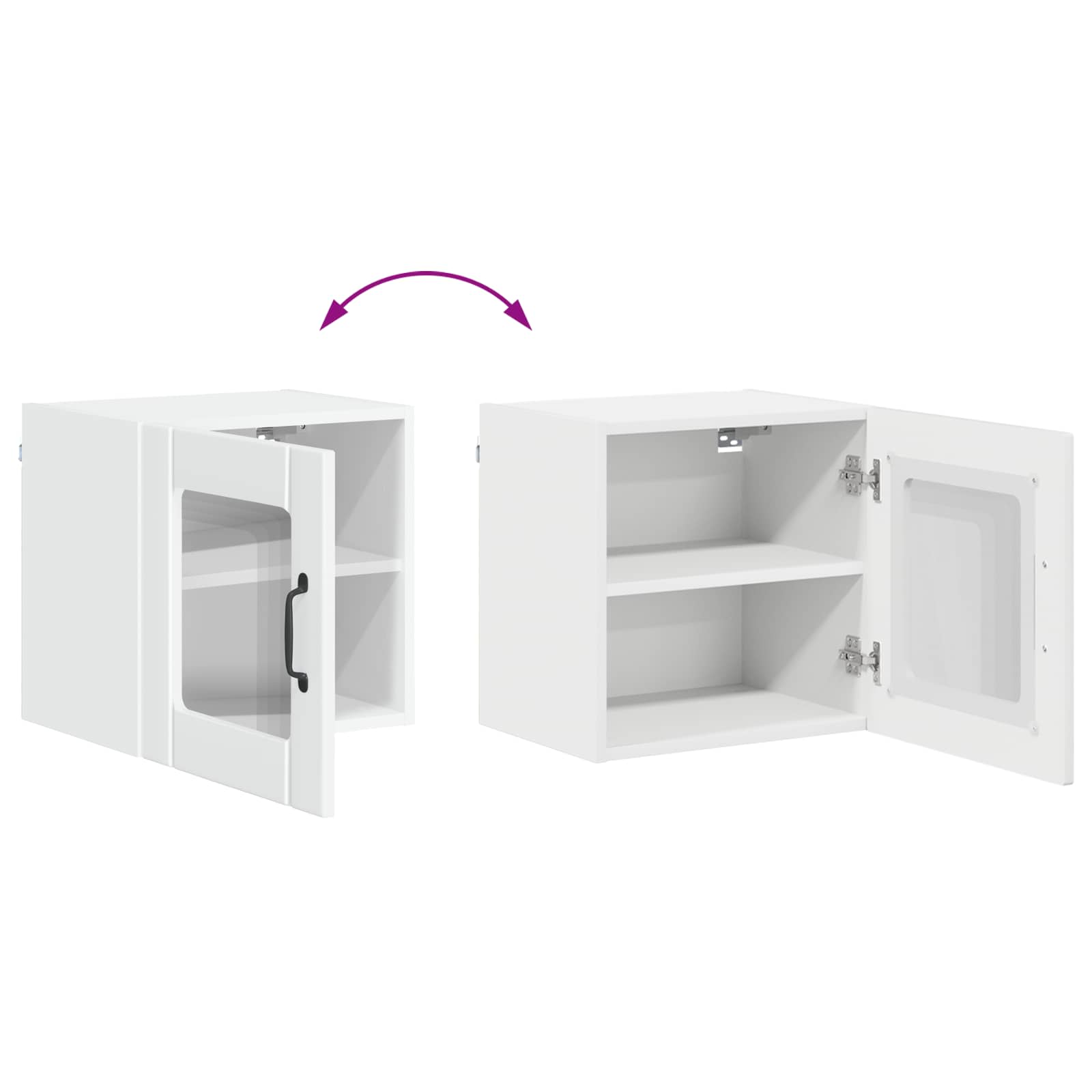 Wandglas-Schrank LUCCA Hochglanz Weiß 40 x 31 x 40 cm