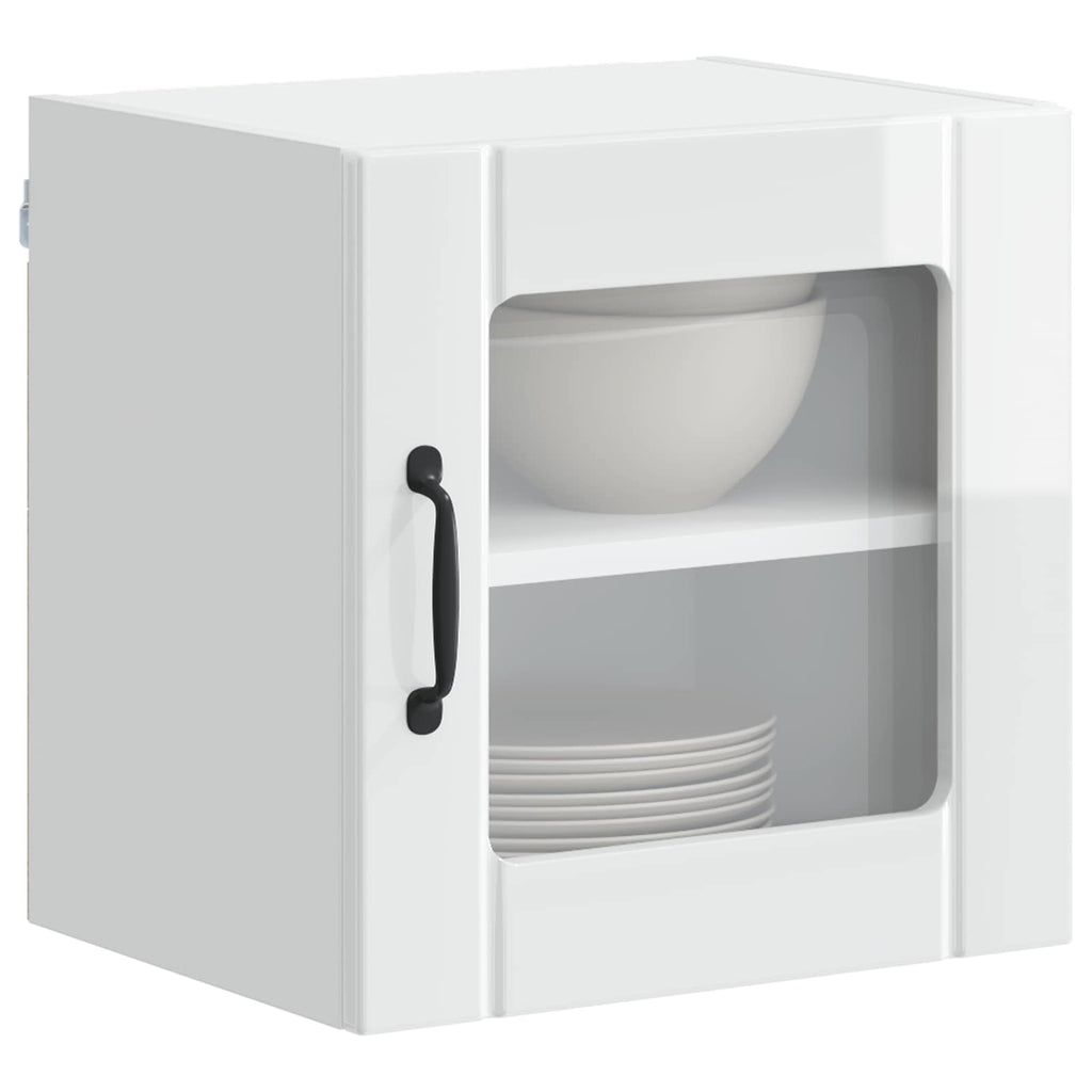 Wandglas-Schrank LUCCA Hochglanz Weiß 40 x 31 x 40 cm