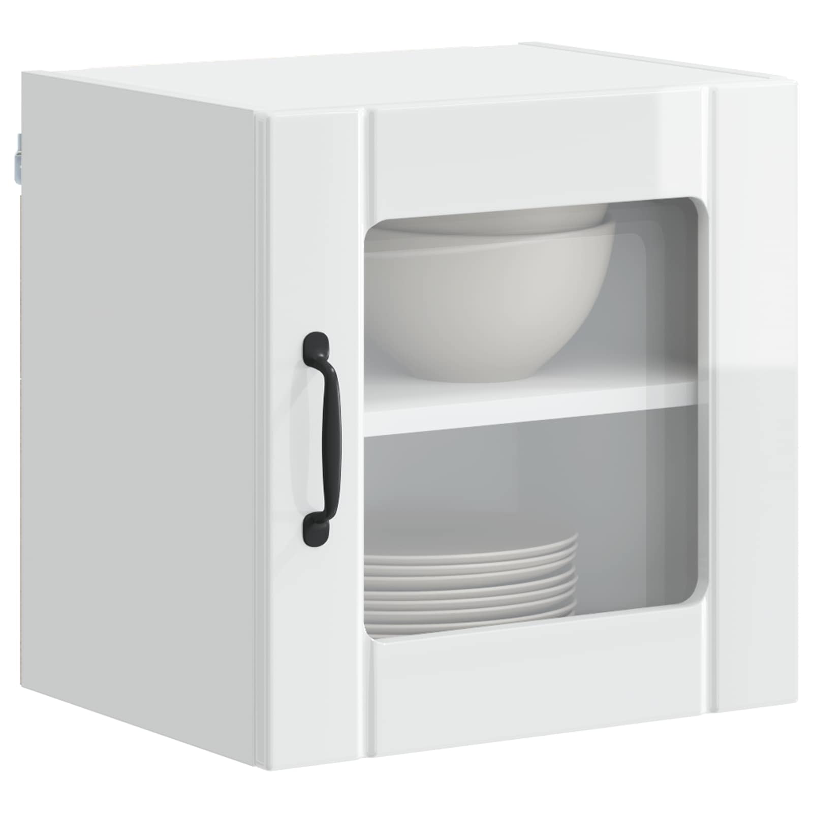 Wandglas-Schrank LUCCA Hochglanz Weiß 40 x 31 x 40 cm